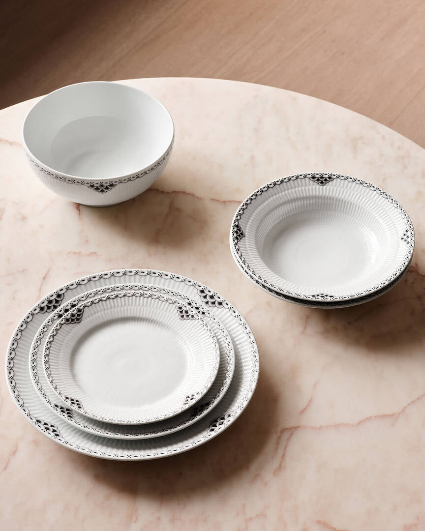 Sort Riflet Blonde tallerken - Ø22 cm.